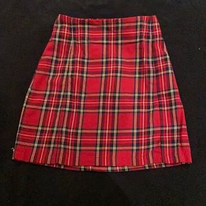 Brandy Melville Red Plaid Skirt
